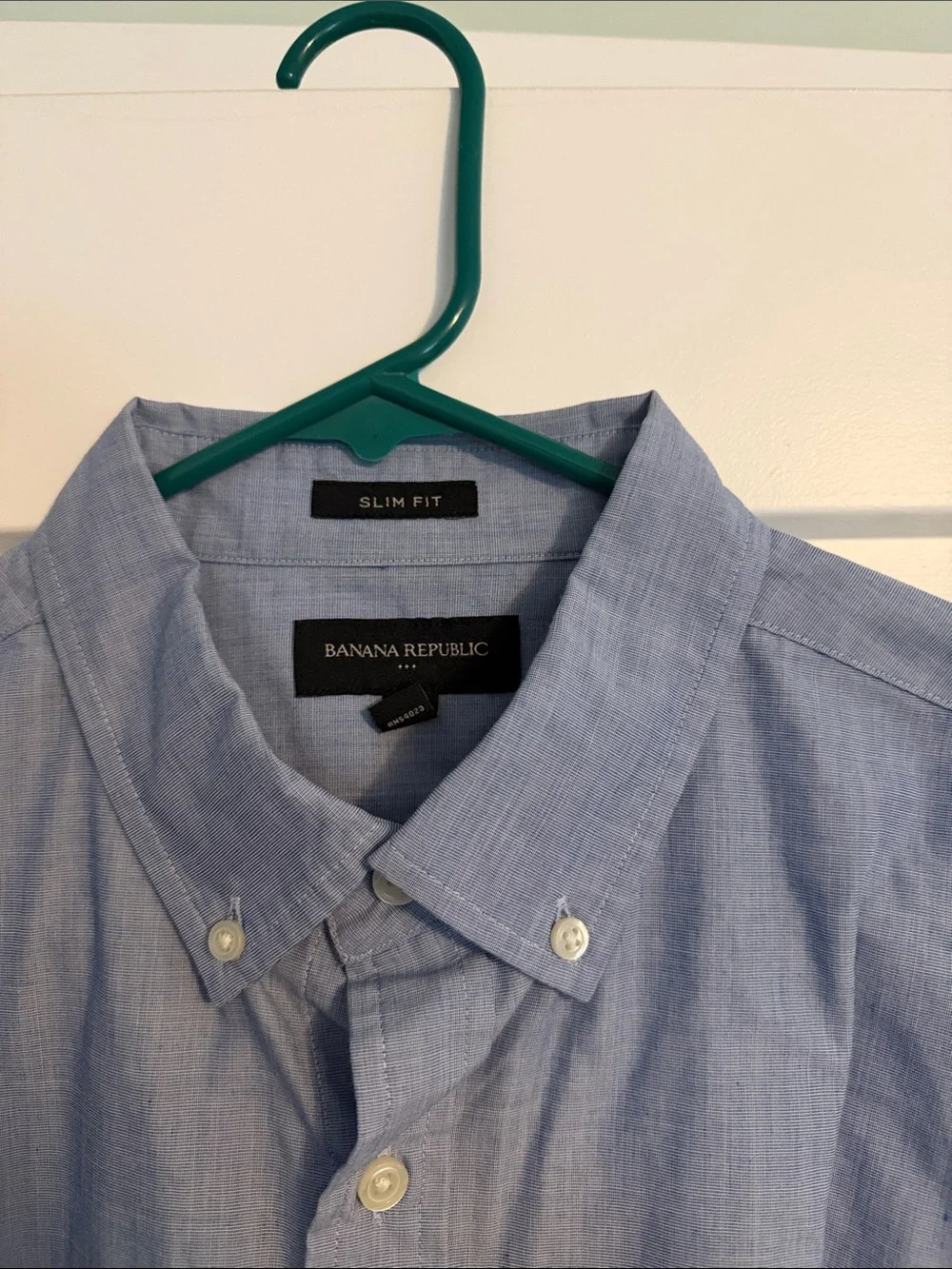Banana Republic Sky Blue Short Sleeve Button-Down Shirt